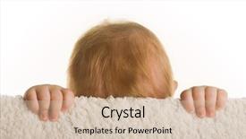  Presentation with baby - Presentation theme with adorable baby hiding his face background and a soft green colored foreground