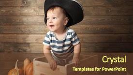  Presentation with pirate - PPT theme consisting of adorable baby in pirate costume background and a tawny brown colored foreground