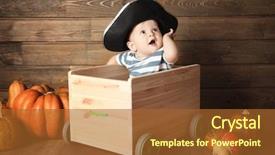  Presentation with pirate - Colorful slide set enhanced with adorable baby in pirate costume backdrop and a red colored foreground