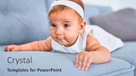  Presentation with newborn - Amazing presentation theme having adorable-baby-lying-down backdrop and a light blue colored foreground