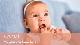  Presentation with newborn baby - Cool new PPT layouts with adorable-baby-lying-down backdrop and a coral colored foreground