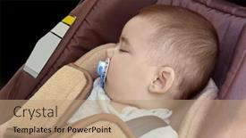  Presentation with child safety - Cool new presentation theme with adorable baby sleeping in child safety seat backdrop and a coral colored foreground
