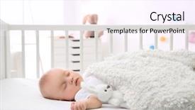  Presentation with sleeping baby - Audience pleasing PPT theme consisting of adorable baby sleeping in cradle backdrop and a pink colored foreground