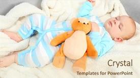  Presentation with gummy bear gummy bears and liquid - Amazing presentation design having adorable baby sleeping with teddy backdrop and a lemonade colored foreground