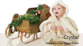  Presentation with baby christmas - Presentation theme enhanced with adorable baby snow princess happily background and a soft green colored foreground