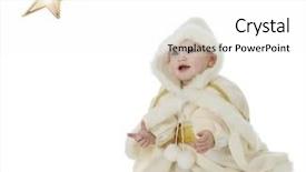 Presentation with falling snow - PPT theme having adorable baby snow princess happily background and a white colored foreground