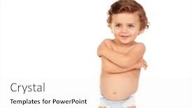  Presentation with diaper - Cool new PPT theme with adorable-baby-wearing-diaper-isolated backdrop and a white colored foreground