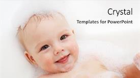  Presentation with baby bath - Slides enhanced with adorable bath baby boy background and a white colored foreground