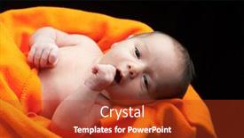  Presentation with newborn baby - Presentation with adorable beautiful newborn baby background and a red colored foreground