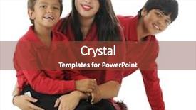  Presentation with sister - Presentation theme enhanced with adorable-biracial-preschooler-sitting background and a tawny brown colored foreground