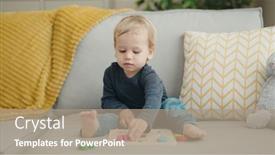  Presentation with maths - Presentation theme consisting of adorable-blond-toddler-playing background and a coral colored foreground