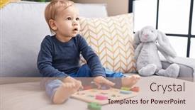  Presentation with maths - PPT layouts featuring adorable-blond-toddler-playing background and a coral colored foreground