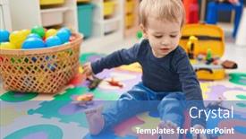 Presentation with pediatrics toddler - Presentation with adorable-blond-toddler-playing background and a teal colored foreground