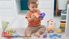  Presentation with geometry - PPT layouts having adorable-blond-toddler-playing background and a  colored foreground