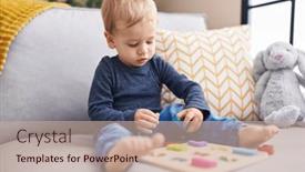  Presentation with maths - Presentation having adorable-blond-toddler-playing background and a mint green colored foreground