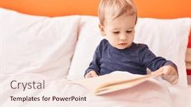  Presentation with story book - Theme consisting of adorable-blond-toddler-reading-story background and a lemonade colored foreground