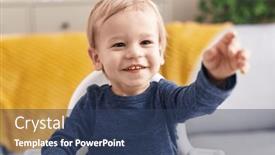  Presentation with eat - Theme enhanced with adorable-blond-toddler-sitting background and a  colored foreground