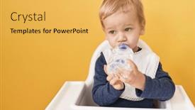  Presentation with drinking water - PPT layouts featuring adorable-blond-toddler-sitting background and a yellow colored foreground