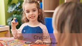  Presentation with maths - Presentation theme with adorable-blonde-girl-playing background and a coral colored foreground