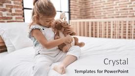  Presentation with doll - Presentation having adorable-blonde-girl-playing background and a white colored foreground