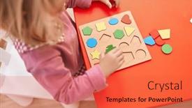  Presentation with maths - PPT theme consisting of adorable-blonde-girl-playing background and a red colored foreground