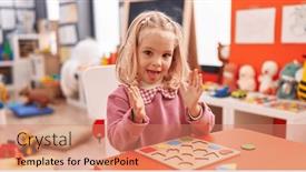  Presentation with maths - Slide set with adorable-blonde-girl-playing background and a coral colored foreground