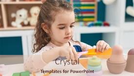  Presentation with paper cutting - Slides consisting of adorable-blonde-girl-student-cutting background and a lemonade colored foreground