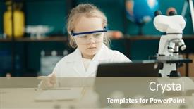  Presentation with student - Presentation enhanced with adorable-blonde-girl-student-using background and a mint green colored foreground