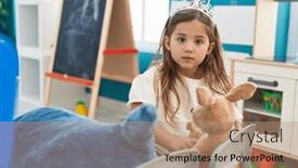  Presentation with princess - Slides consisting of adorable-blonde-girl-wearing-princess background and a coral colored foreground