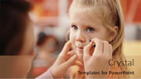  Presentation with halloween - Slides enhanced with adorable-blonde-girl-wearing-pumpkin background and a coral colored foreground