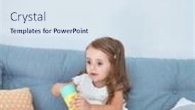  Presentation with cutlery food - Theme enhanced with adorable-blonde-toddler-siting background and a sky blue colored foreground