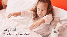  Presentation with bed - Slide set consisting of adorable-blonde-toddler-somnambulist-sitting background and a lemonade colored foreground