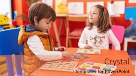  Presentation with maths - Presentation having adorable-boy-and-girl-playing background and a coral colored foreground