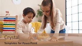  Presentation with maths - PPT layouts enhanced with adorable-boy-and-girl-playing background and a coral colored foreground