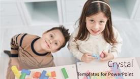  Presentation with construction - Slide deck featuring adorable-boy-and-girl-playing background and a lemonade colored foreground