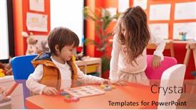 Presentation with maths - Presentation consisting of adorable-boy-and-girl-playing background and a coral colored foreground