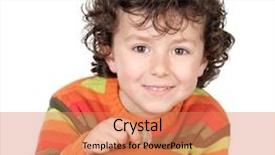  Presentation with money - Presentation theme featuring adorable boy putting its savings background and a coral colored foreground