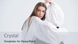  Presentation with gentle - PPT theme featuring adorable-brown-haired-girl background and a lemonade colored foreground