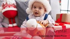  Presentation with baby tree - Presentation design having adorable-caucasian-baby-holding-horse background and a red colored foreground