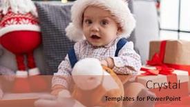  Presentation with baby tree - Presentation with adorable-caucasian-baby-holding-horse background and a coral colored foreground