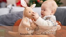  Presentation with baby tree - Slides having adorable-caucasian-baby-holding-kangaroo background and a coral colored foreground