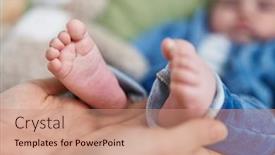  Presentation with mother baby - Presentation theme enhanced with adorable-caucasian-baby-lying background and a  colored foreground