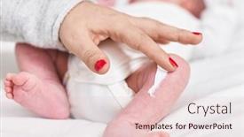  Presentation with lotion - PPT theme consisting of adorable-caucasian-baby-lying background and a lemonade colored foreground