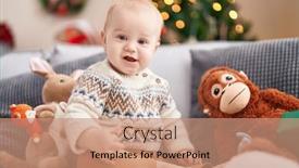  Presentation with baby tree - Presentation theme featuring adorable-caucasian-baby-smiling-confident background and a coral colored foreground