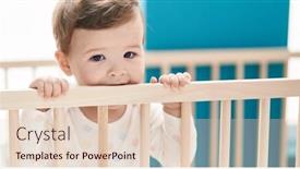  Presentation with baby - PPT theme having adorable-caucasian-baby-standing background and a lemonade colored foreground