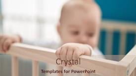  Presentation with baby - Presentation design featuring adorable-caucasian-baby-standing background and a coral colored foreground