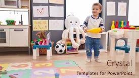  Presentation with bowling - Presentation having adorable-caucasian-boy-playing background and a coral colored foreground