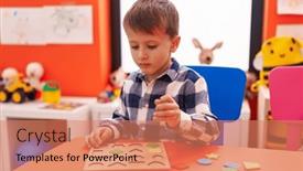  Presentation with maths - PPT layouts having adorable-caucasian-boy-playing background and a coral colored foreground