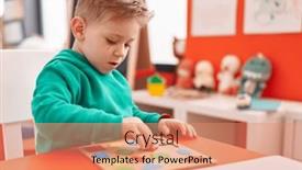  Presentation with maths - Slide deck with adorable-caucasian-boy-playing background and a coral colored foreground