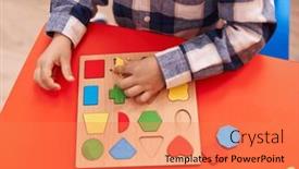  Presentation with maths - PPT theme having adorable-caucasian-boy-playing background and a coral colored foreground